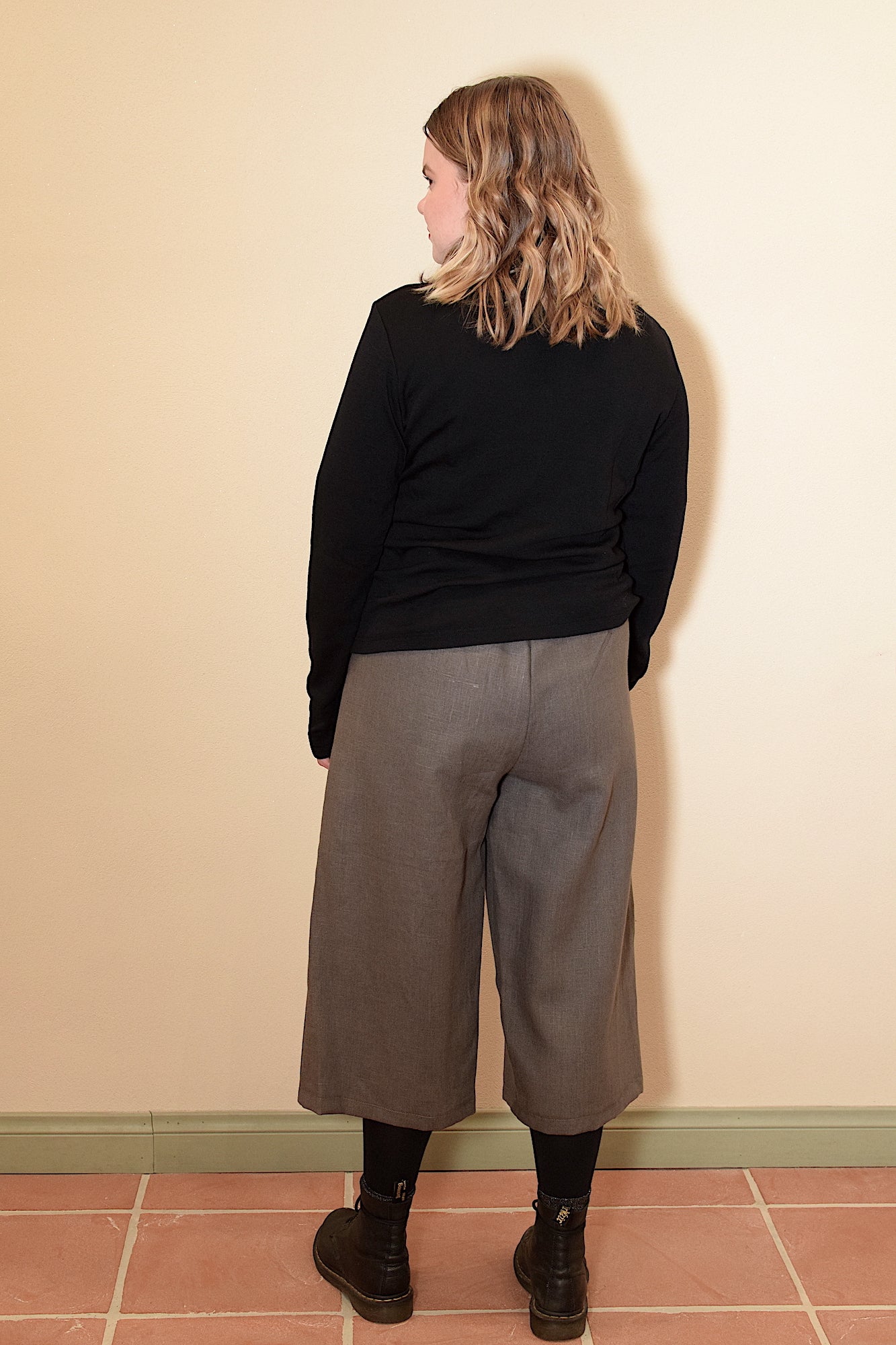 Culottes Housut pellava harmaa