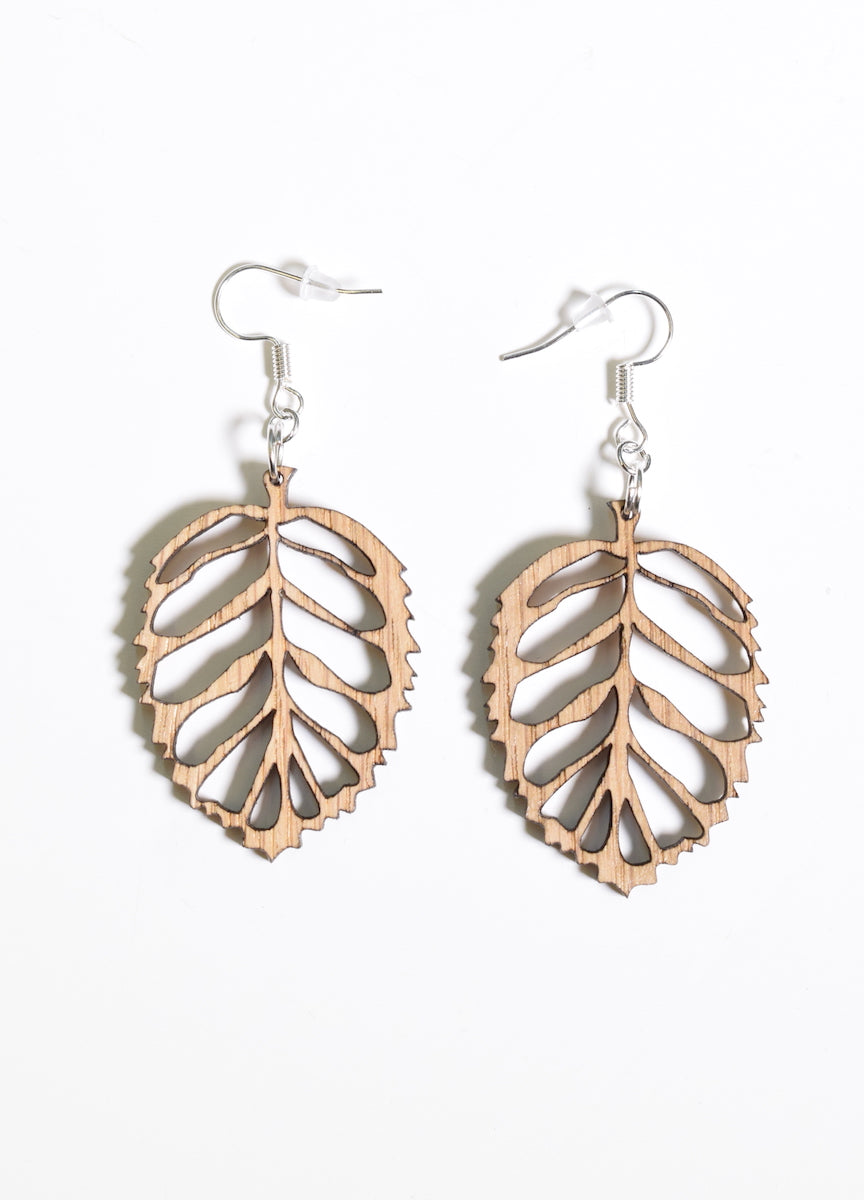 Leaf Earrings Oak 4 cm