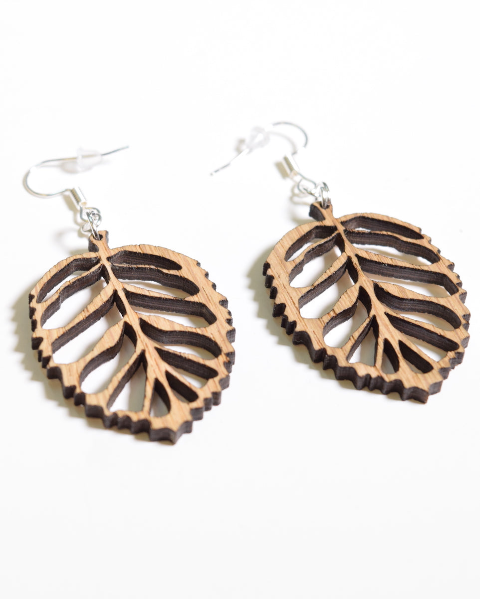 Leaf Earrings Oak 4 cm
