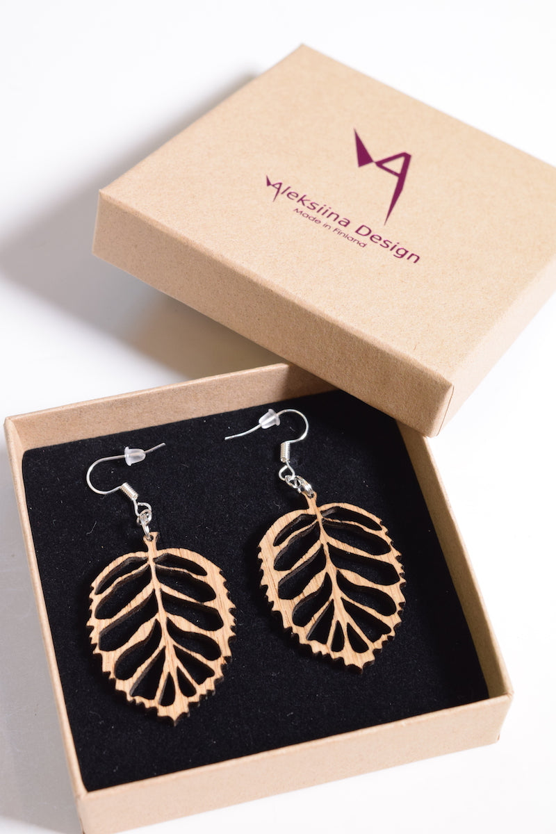 Leaf Earrings Oak 4 cm