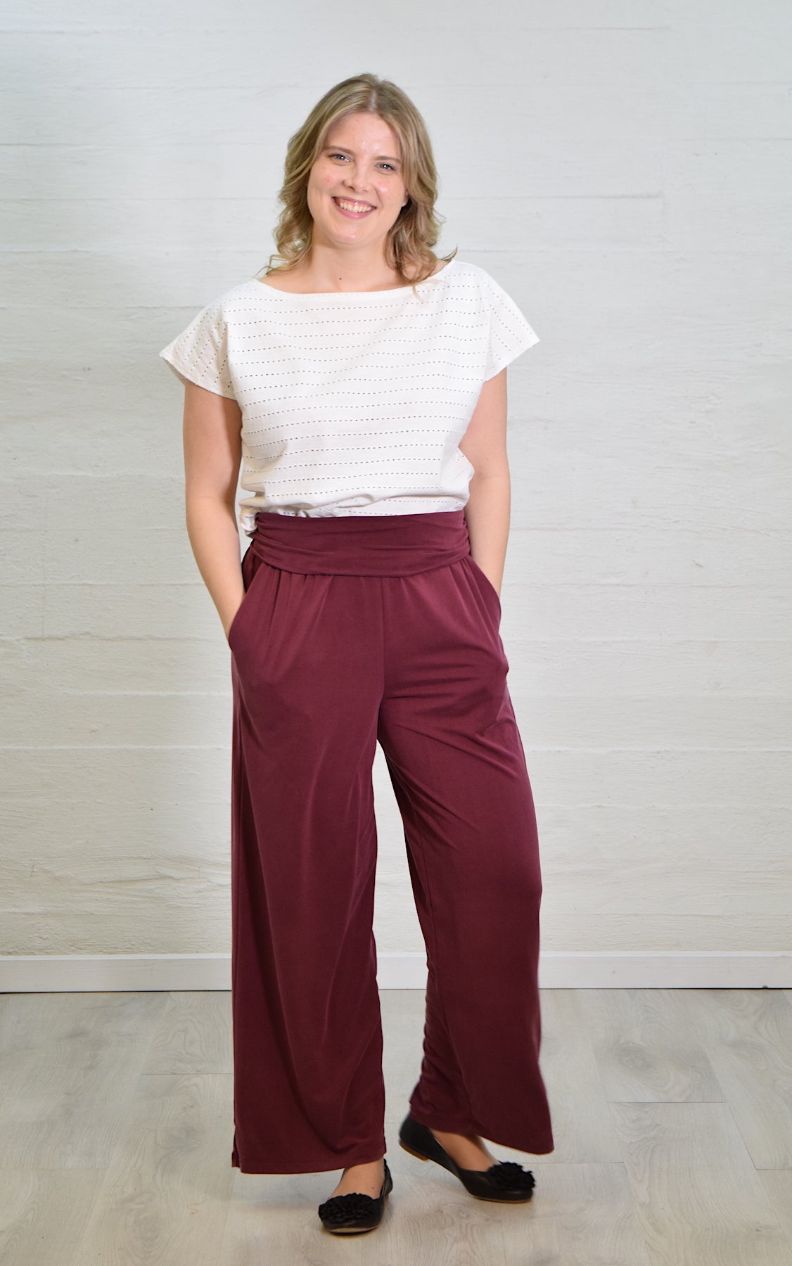 Linen pants, plum