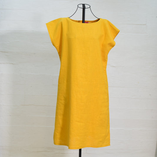 Liisa dress, ramie yellow