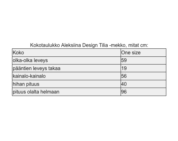 Tilia mekko musta One Size