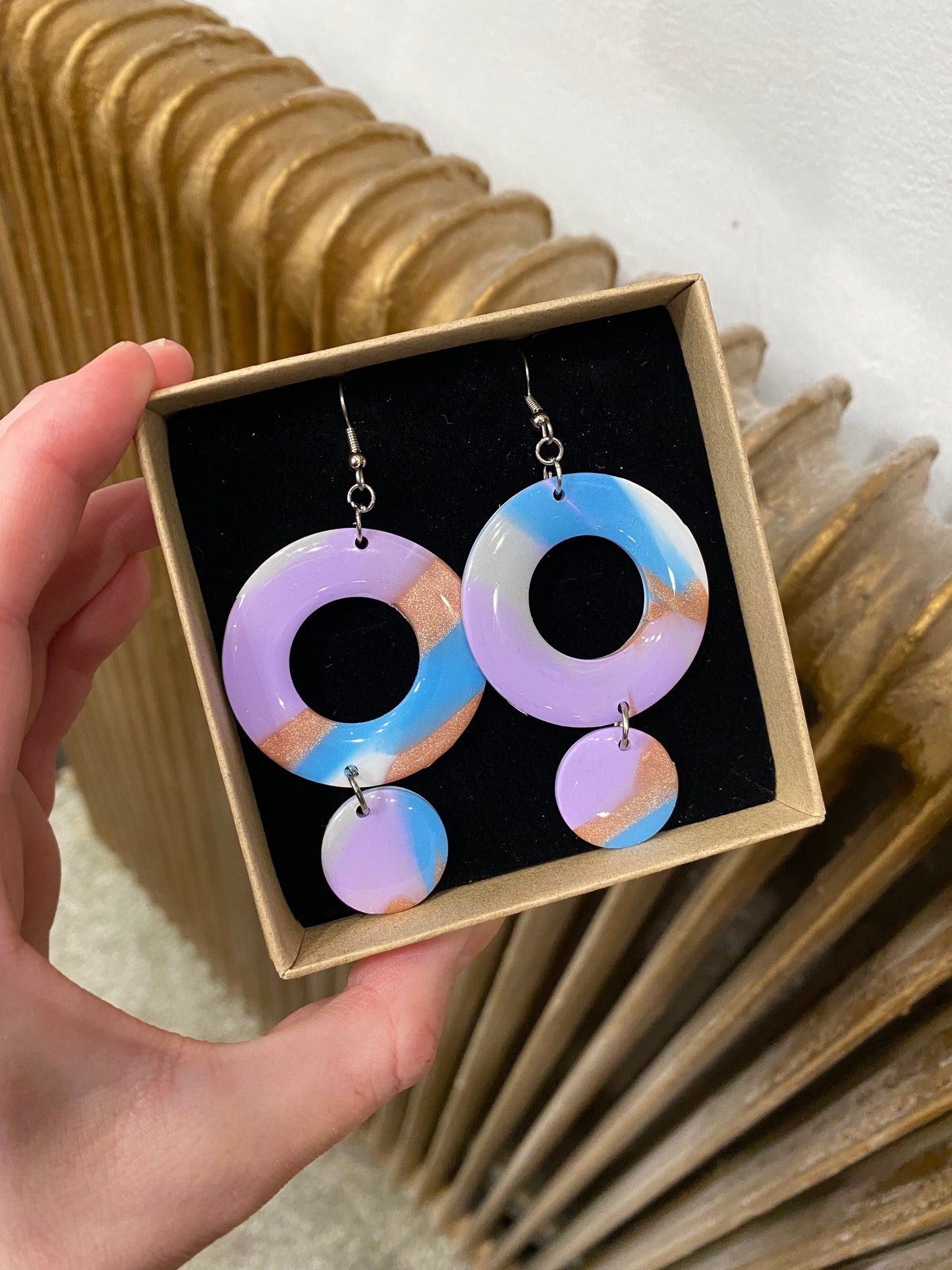 Ellipse Earrings, Pastel Shiny