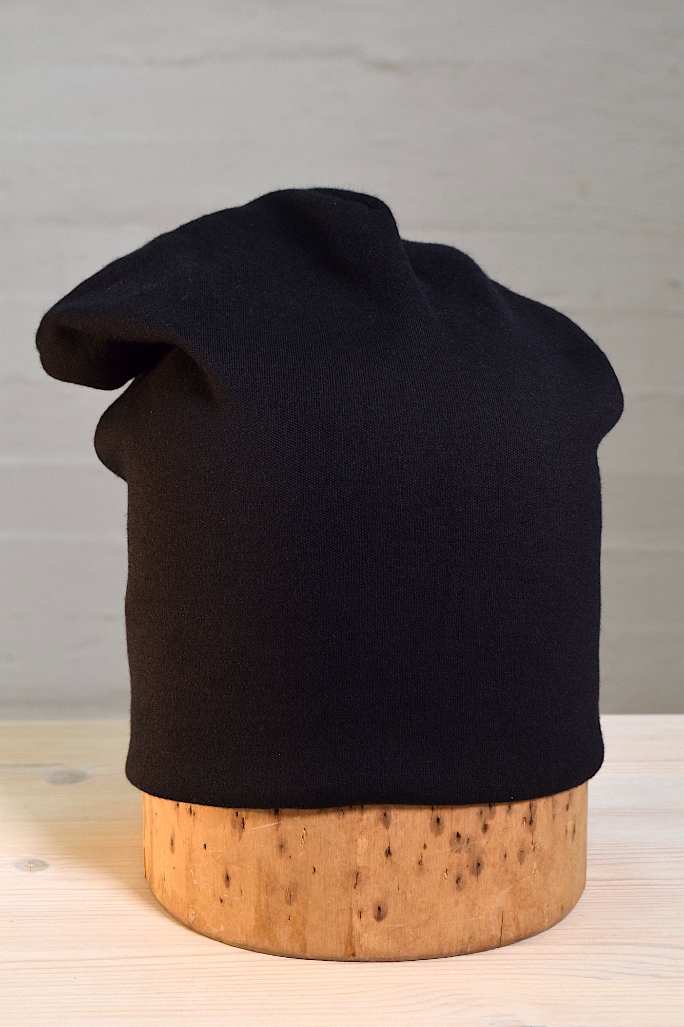 Merino wool beanie, black, unisex One Size