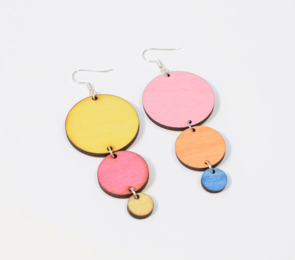 Bubbles Big Rainbow Earrings