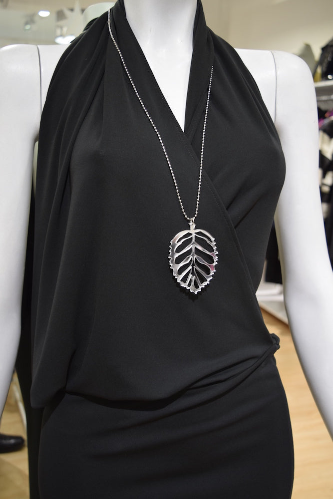 Leaf Necklace Mirror Acrylic Silver