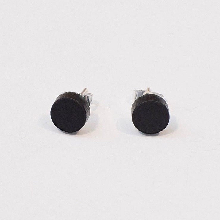 Mini Basic Shape Stud Earring Black