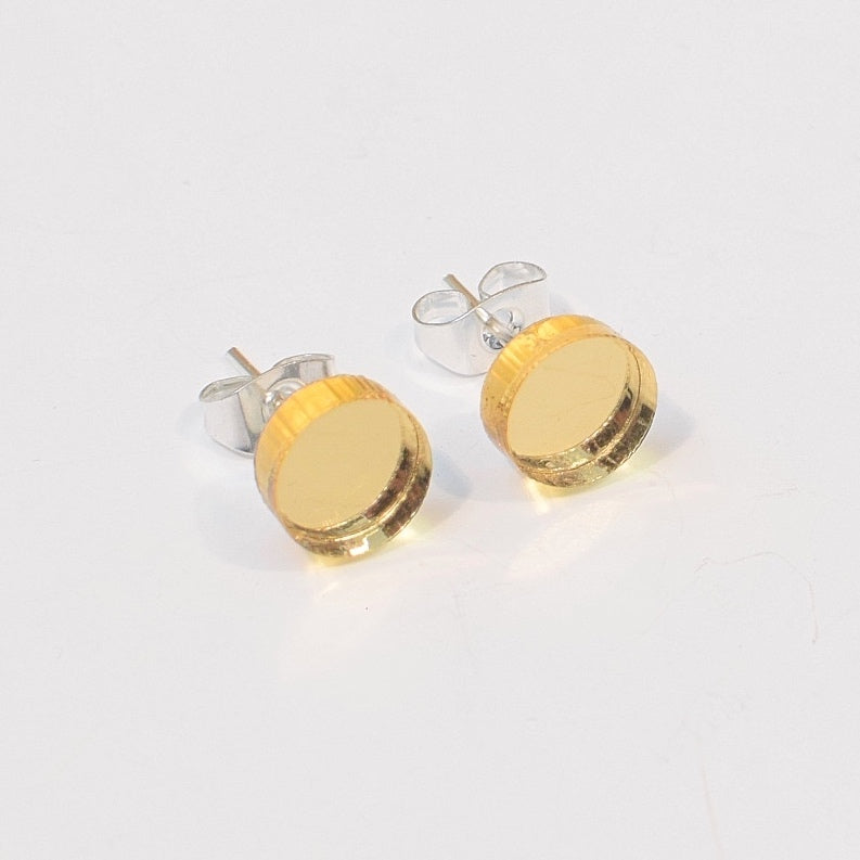 Mini Basic Shape Stud Örhänge Guld Spegel