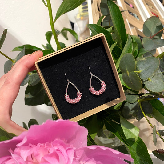 Glas Drops Örhängen Rosa