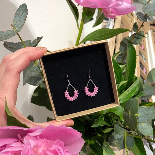 Mini Glas Drops Örhängen Rosa