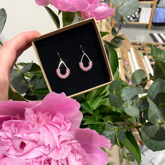 Mini Glas Drops Örhängen Rosa