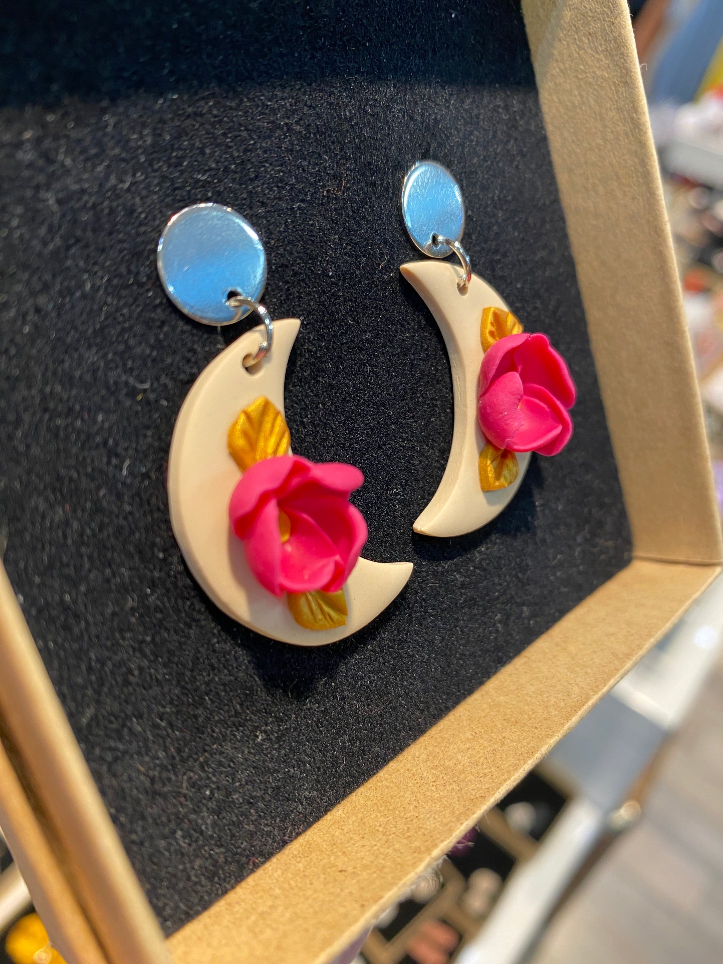 Moonflower Earrings, pink