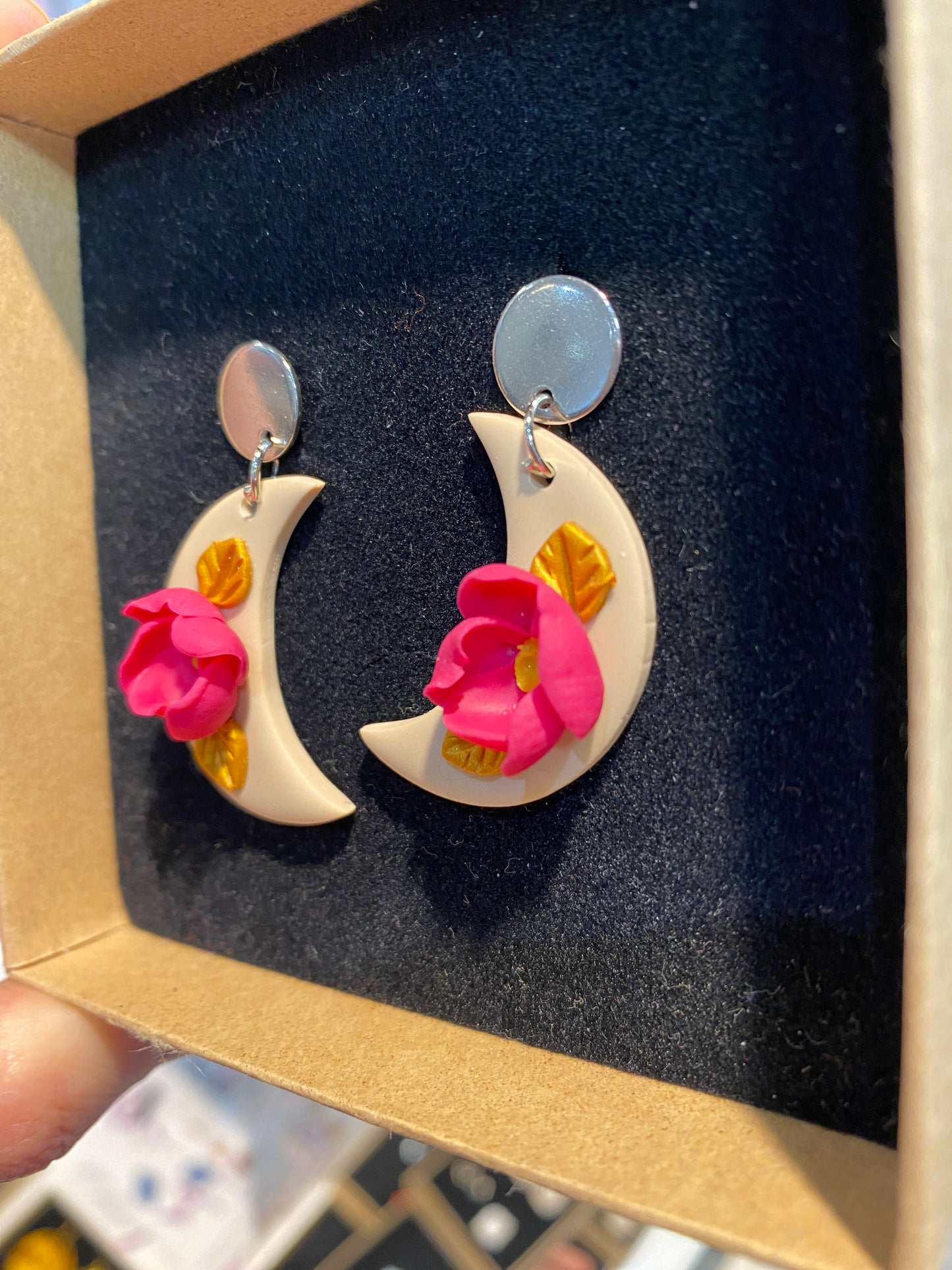 Moonflower Earrings, pink
