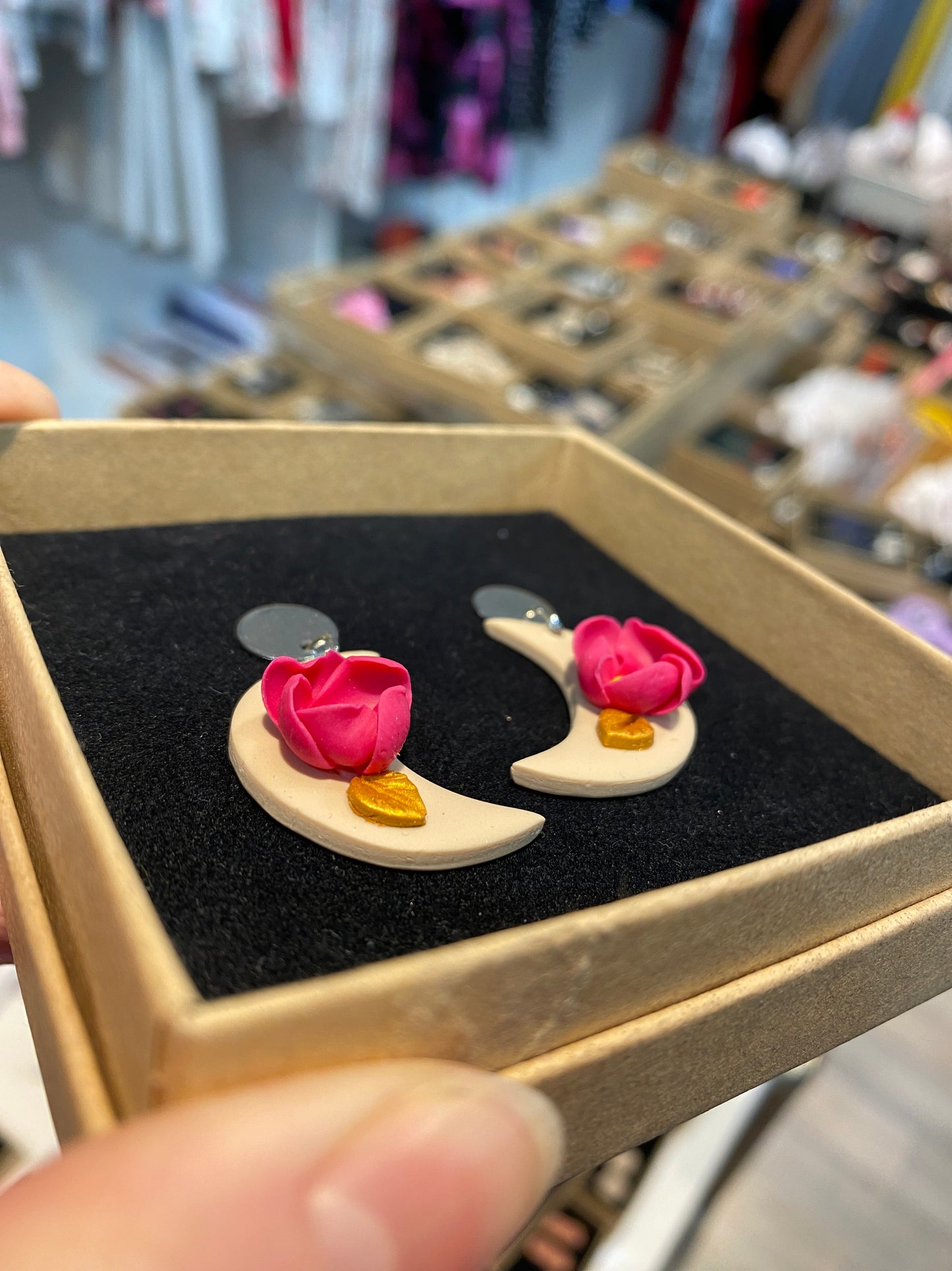 Moonflower Earrings, pink