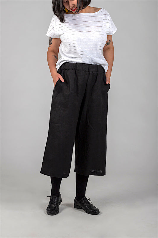 Culottes Pants linen black