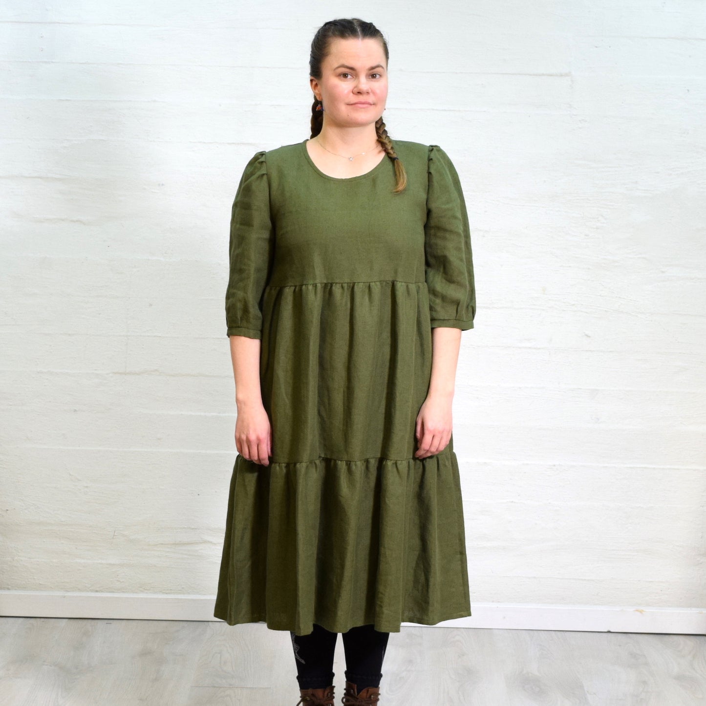 Aleksiina Design Alva -pellavamekko, vihreä