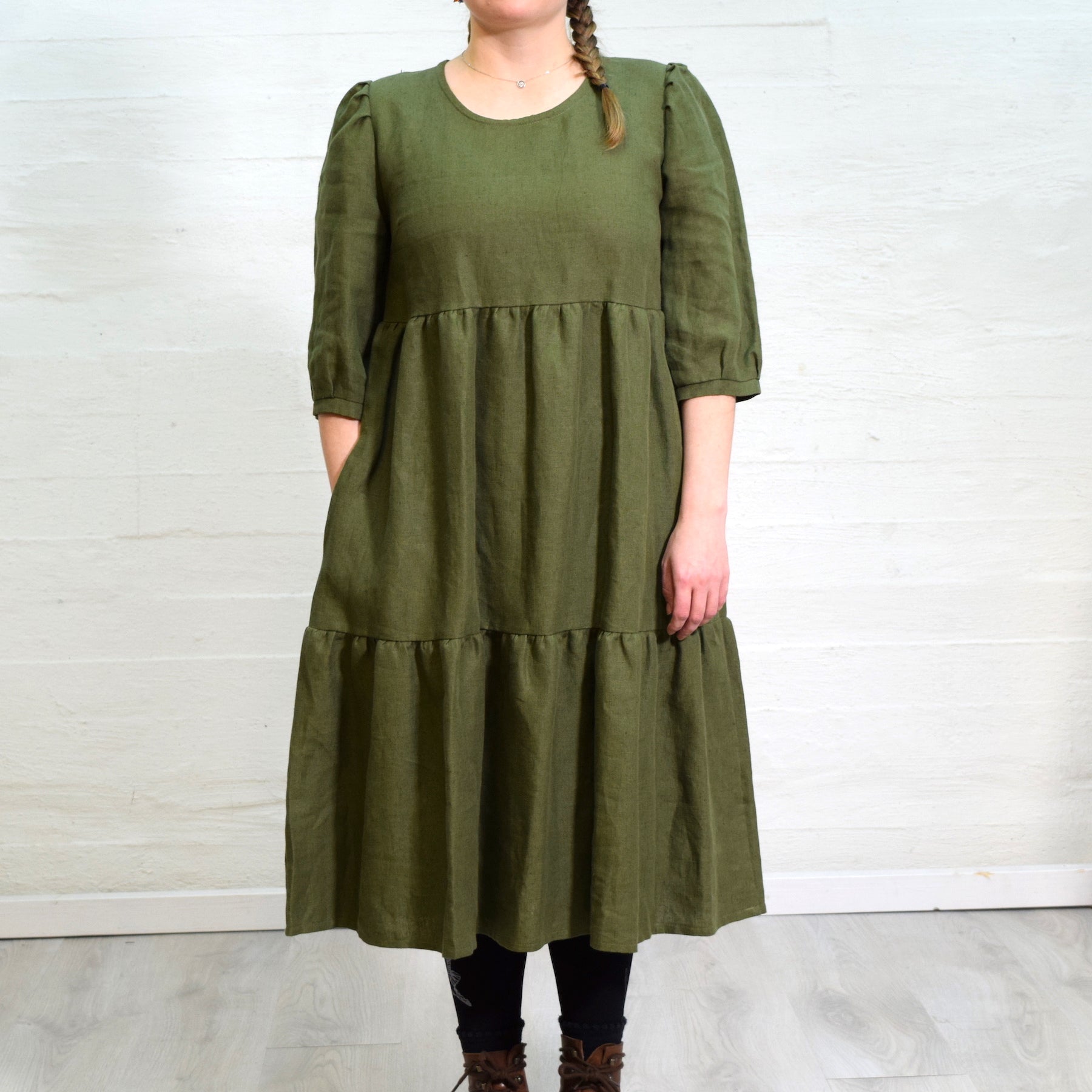 Aleksiina Design Alva -pellavamekko, vihreä