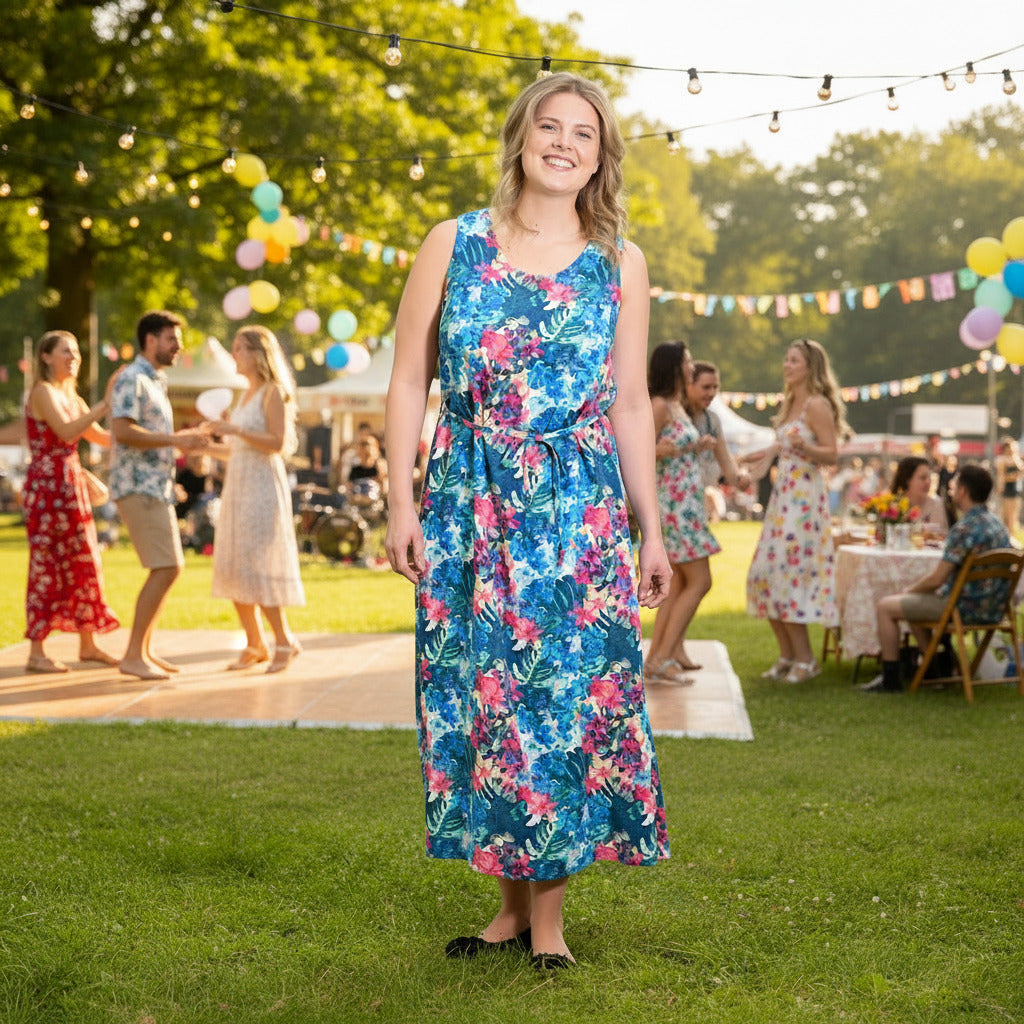 Karoliina dress, blue flower