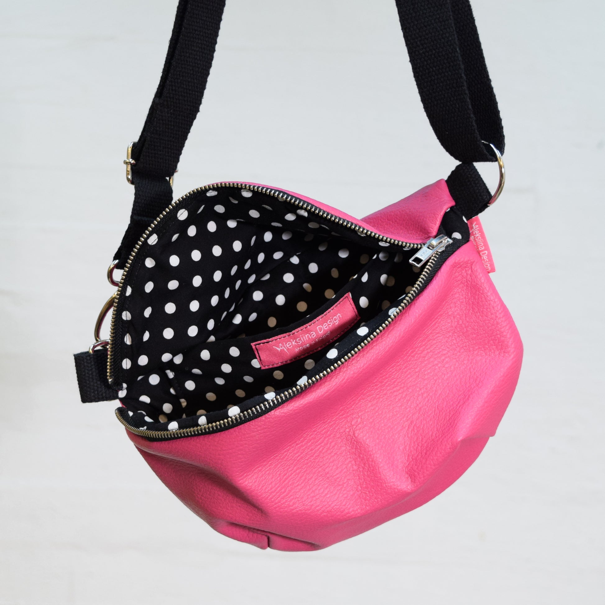 Aleksiina Design Olga crossbody -laukku nahkaa pinkki