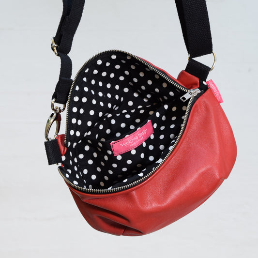 Aleksiina Design Olga crossbody -laukku nahkaa punainen