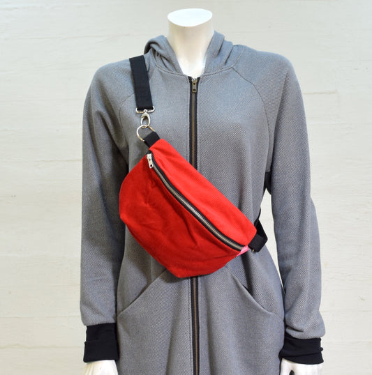 Olga crossbody bag corduroy, red