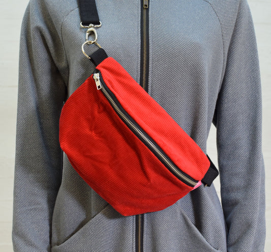 Olga crossbody bag corduroy, red