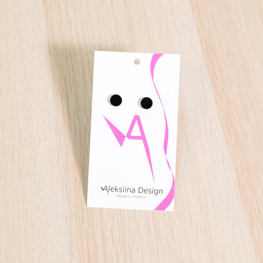 Basic Shape Stud Earrings Wood Square