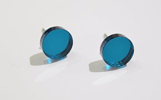 Basic Shape Stud Earring Jade Mirror Circle