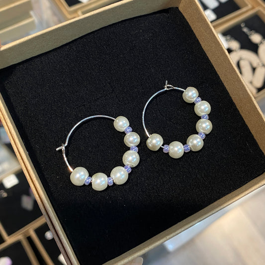Snowberry Glass Bead Earrings