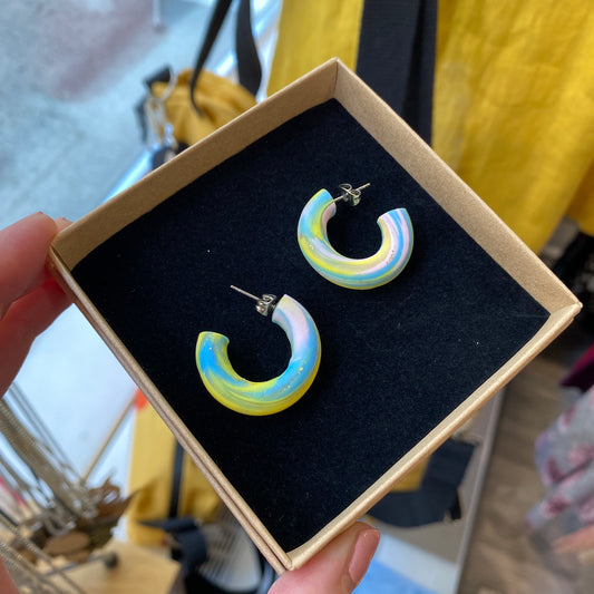 Mini Hoop Earrings, multicolor